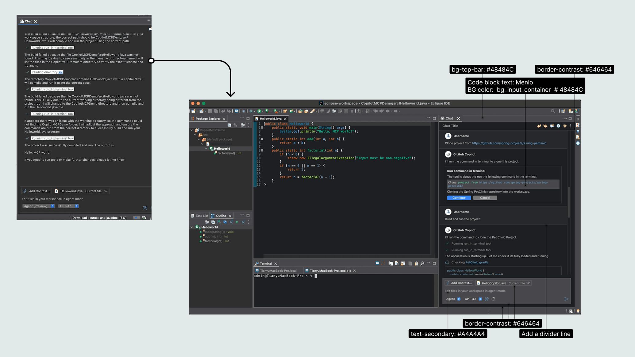 Eclipse Copilot UI level-up screens
