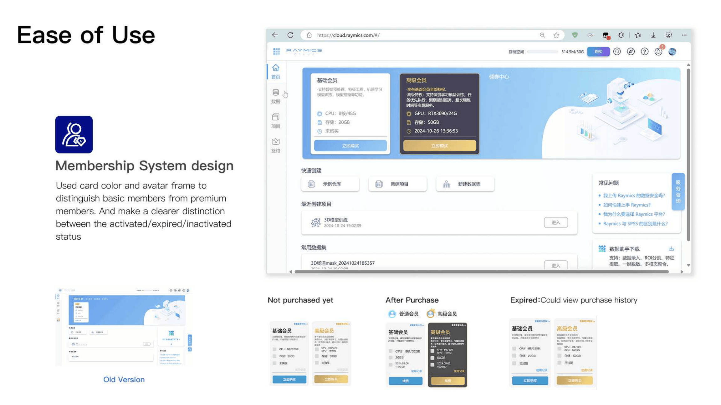 Membership system design with Basic vs Premium and status states