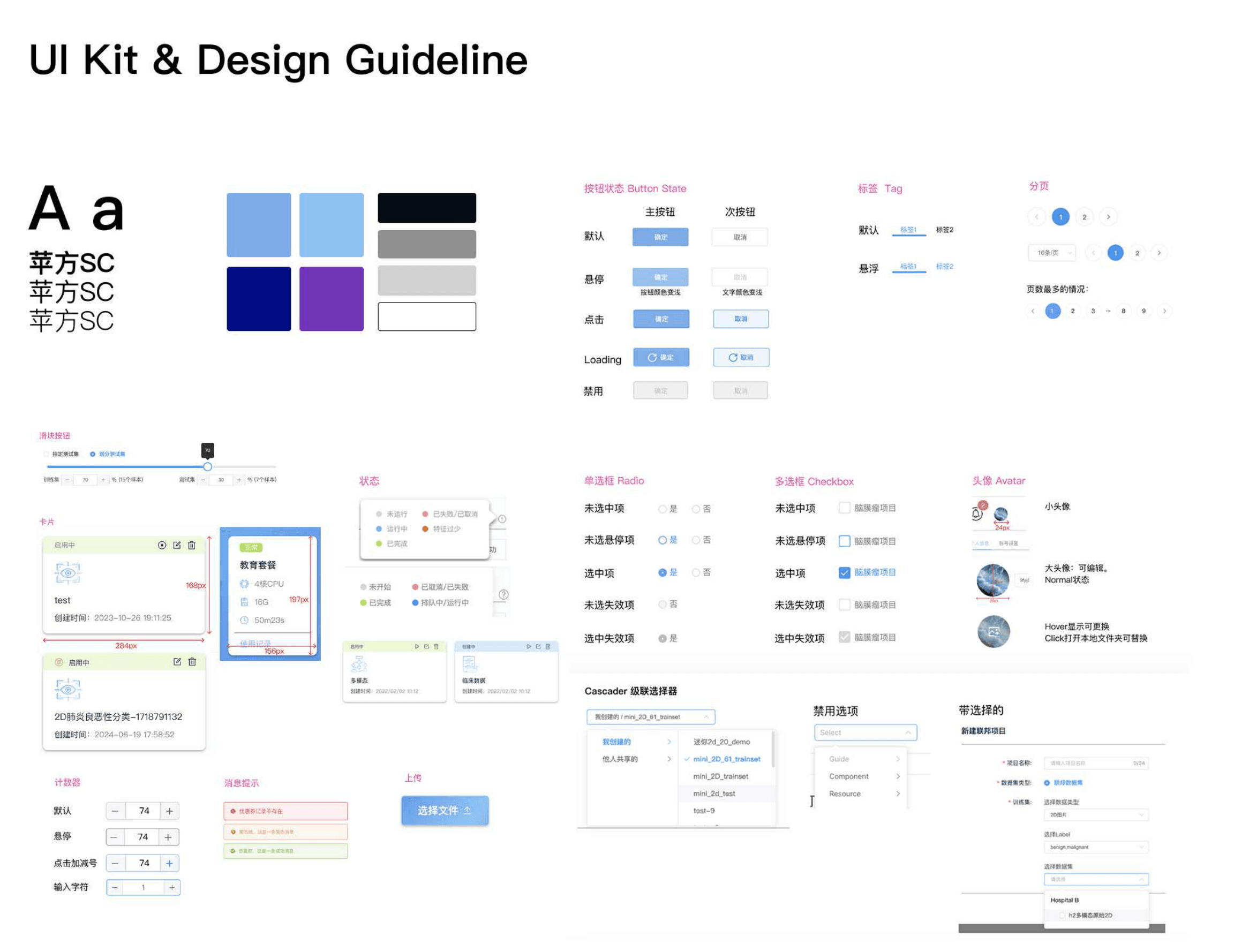 UI kit and design guidelines for Raymics Cloud
