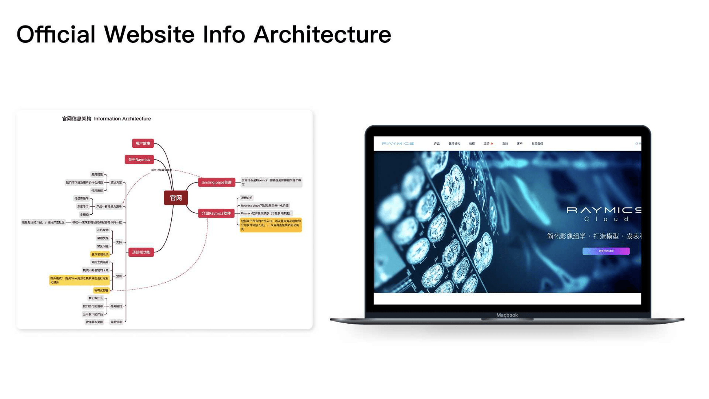 Official website information architecture